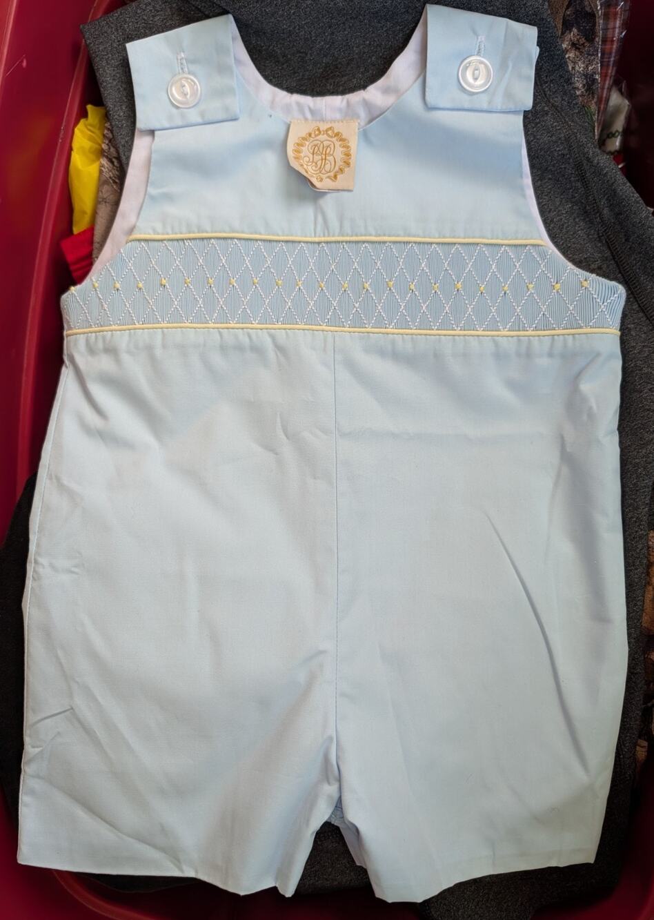 Unisex Beaufort Bonnet Company Jon Jon Size 18-24M Baby Blue Yellow Accents